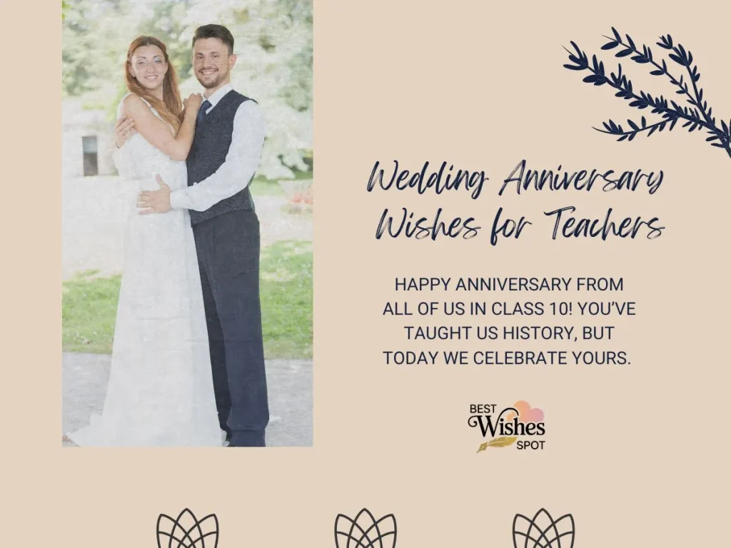 Wedding Anniversary Wishes for Teachers